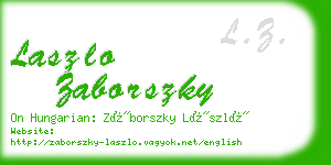 laszlo zaborszky business card